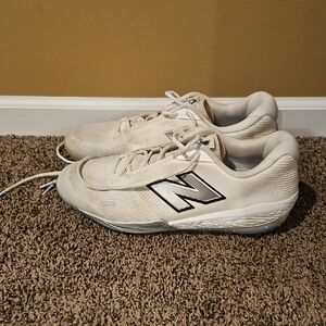 New Balance White Molded Cleats